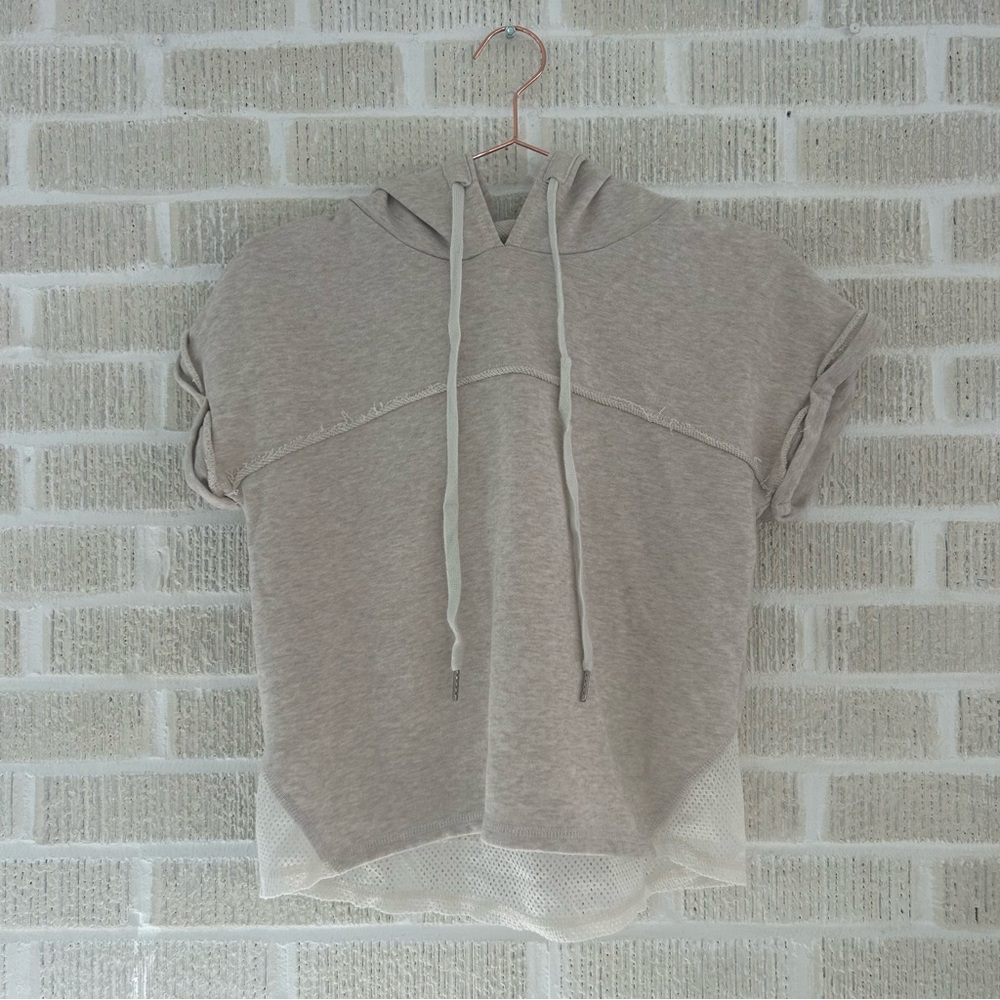ANTHROPOLOGIE Hologram Beige Athletic Hoodie Top